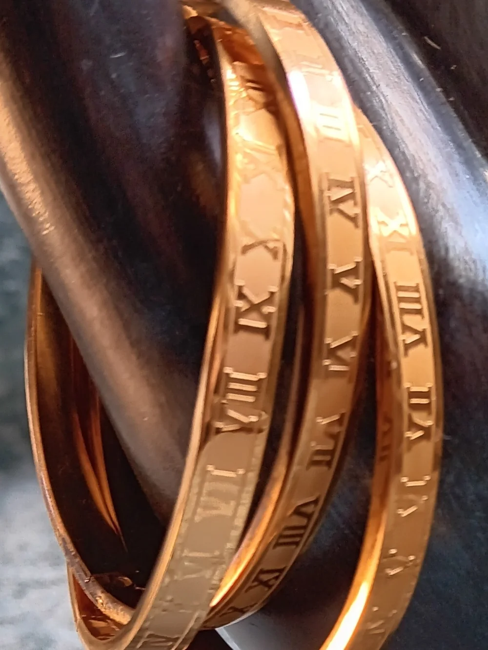 18 k gold plated bracelet romanos numeral engraved